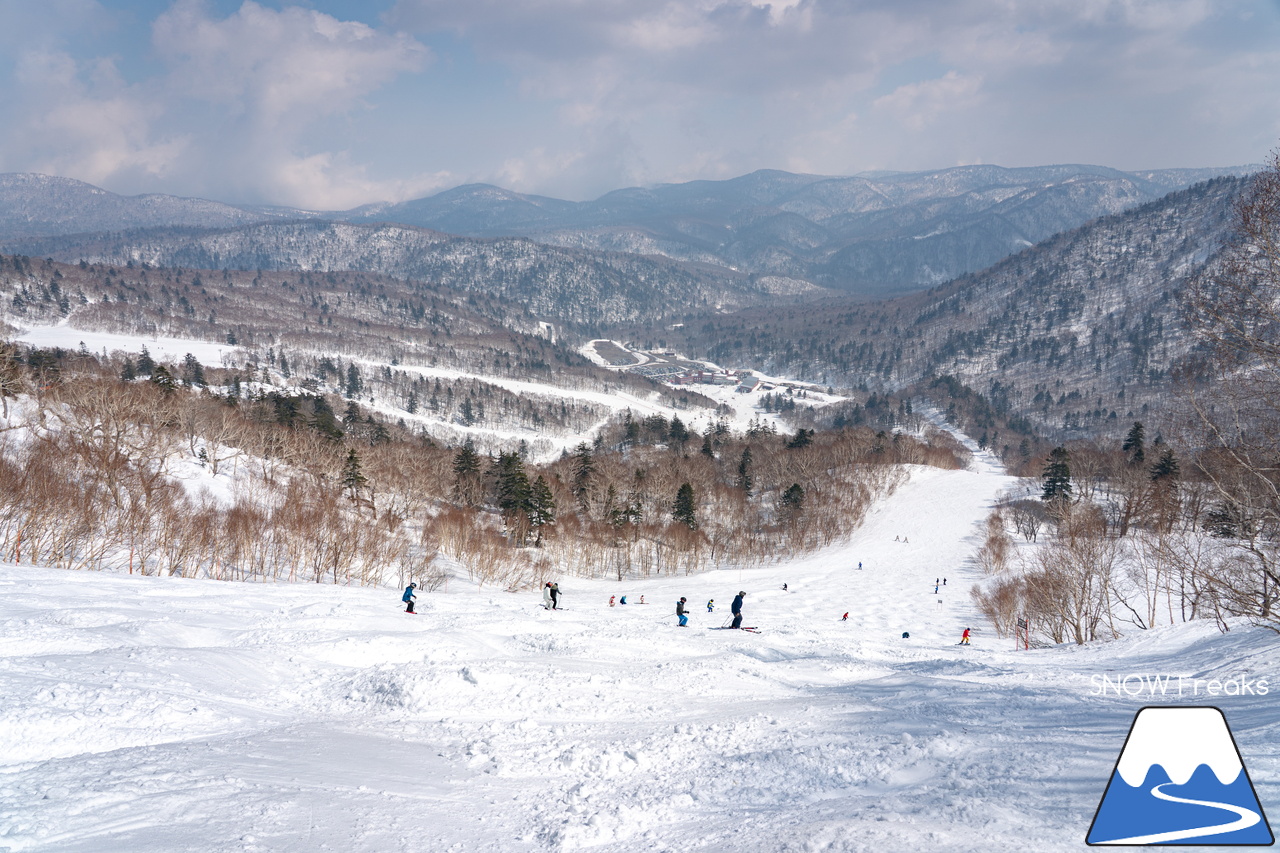 札幌国際スキー場｜さすが『KOKUSAI』！春シーズンも安泰の豊富な積雪で、まだまだ余裕で全面滑走可能です(^^)v
